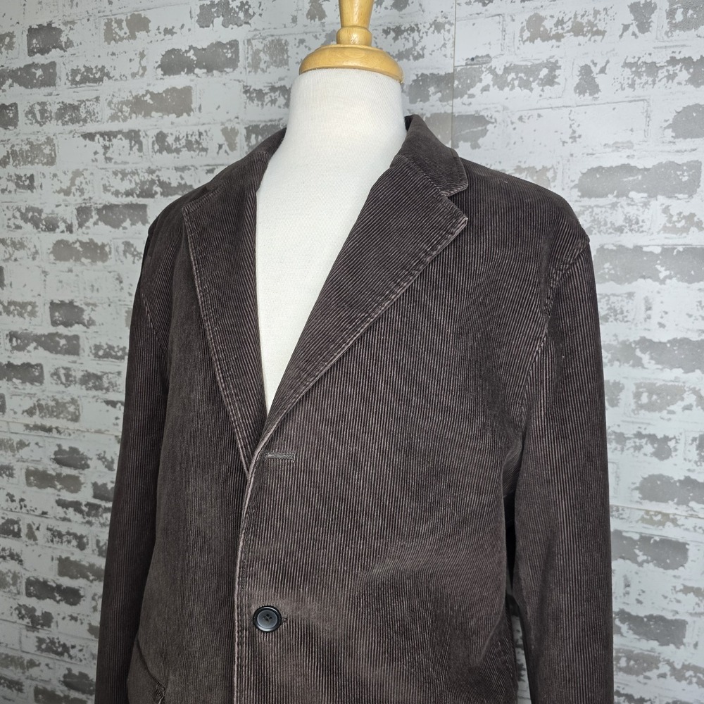 Banana Republic Blazer Mens XXL 46 Long Brown 100% Cotton Corduroy Safari Travel